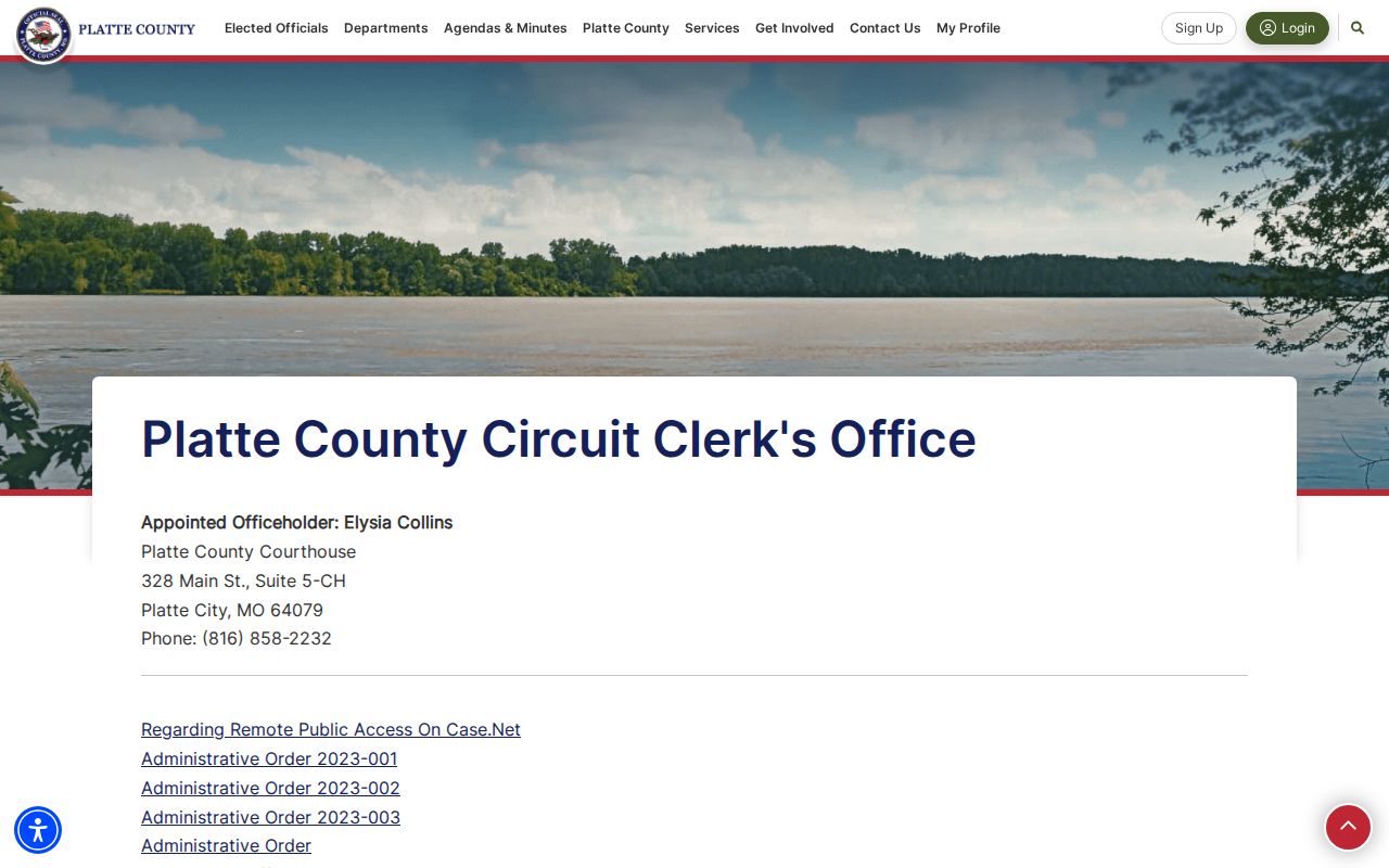 Platte County Circuit Clerk case access page
